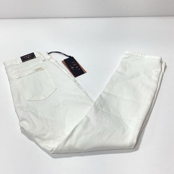 Jen 7 For 7 For All Mankind Cropped Skinny White Jeans NWT Size 0 - Picture 11 of 11